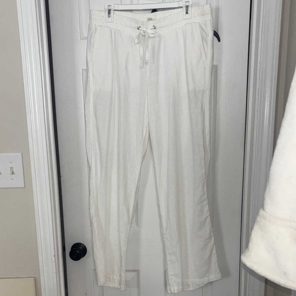 Linen White Pants - Picture 3 of 3